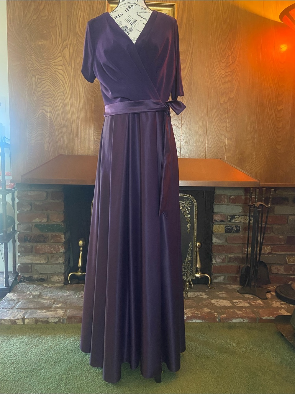 Alex Evenings Deep Purple Wrap Maxi Dress